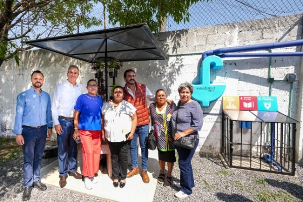 Atestigua Pepe Chedraui donación de captador pluvial en el Preescolar Jorge Murad Macluf