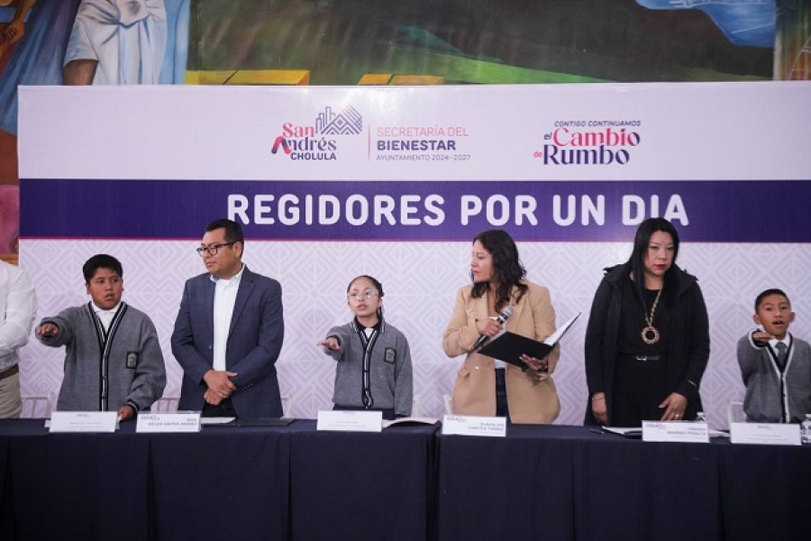 Niñas y Niños Viven la Experiencia de Ser Regidores por un Día en San Andrés Cholula
