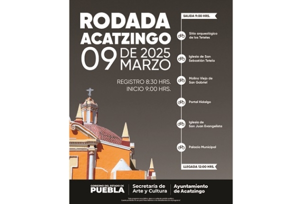 Participa en la rodada y visita sitios de interés cultural en Acatzingo