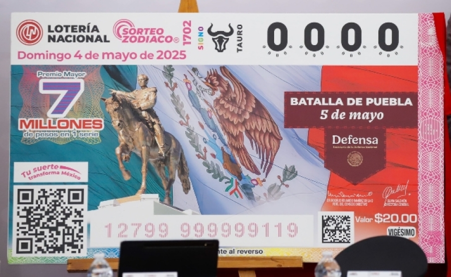 Lotería Nacional y Gobierno del Estado develan Billete Conmemorativo a la Batalla de Puebla