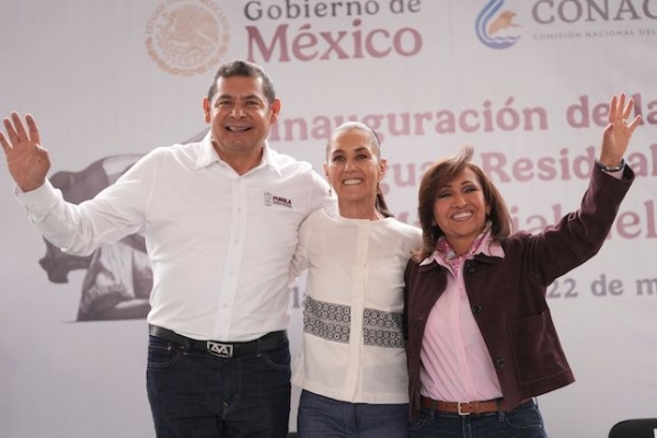 Inaugura Claudia Sheinbaum planta de tratamiento de aguas residuales en Tlaxcala y da banderazo de salida al saneamiento del Atoyac