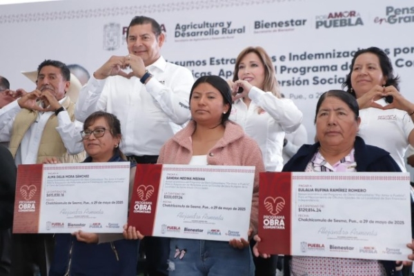 Gobierno de Puebla entrega 9.2 mdp en apoyos para obra comunitaria